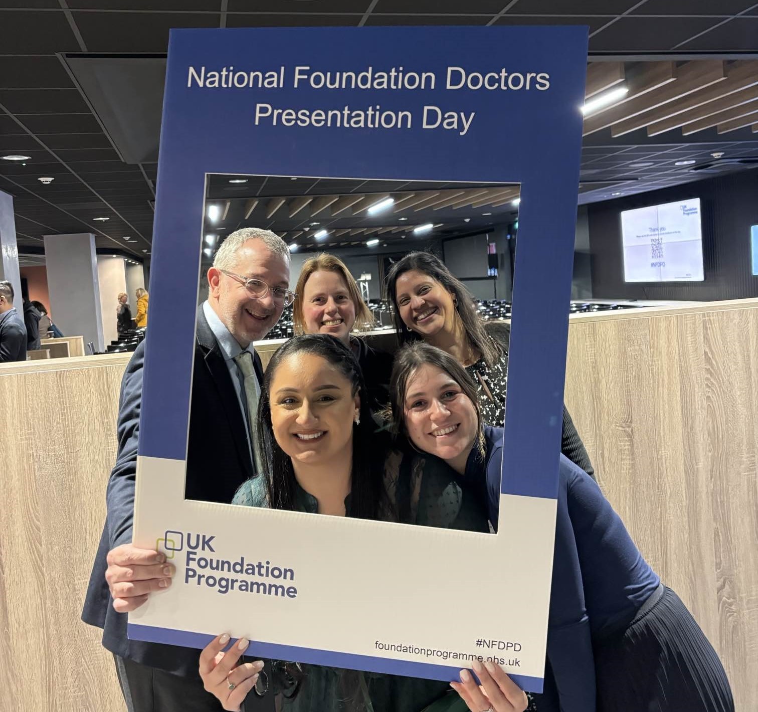 Image of UKFPO team using the NFDPD selfie frame