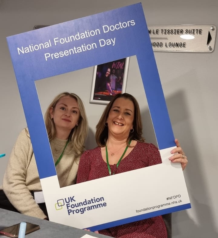 Image of colleagues with NFDPD selfie frame