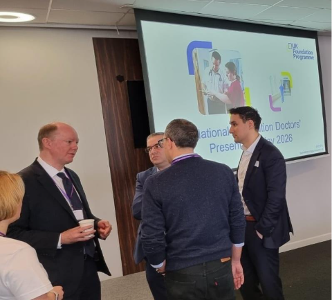 Key speaker Professor Chris Whitty speaking to colleagues